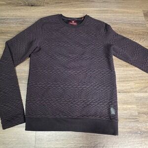 Scotch & Soda S Quilted Bubble Texture Sweatshirt Mens Plum Excellent Crewneck